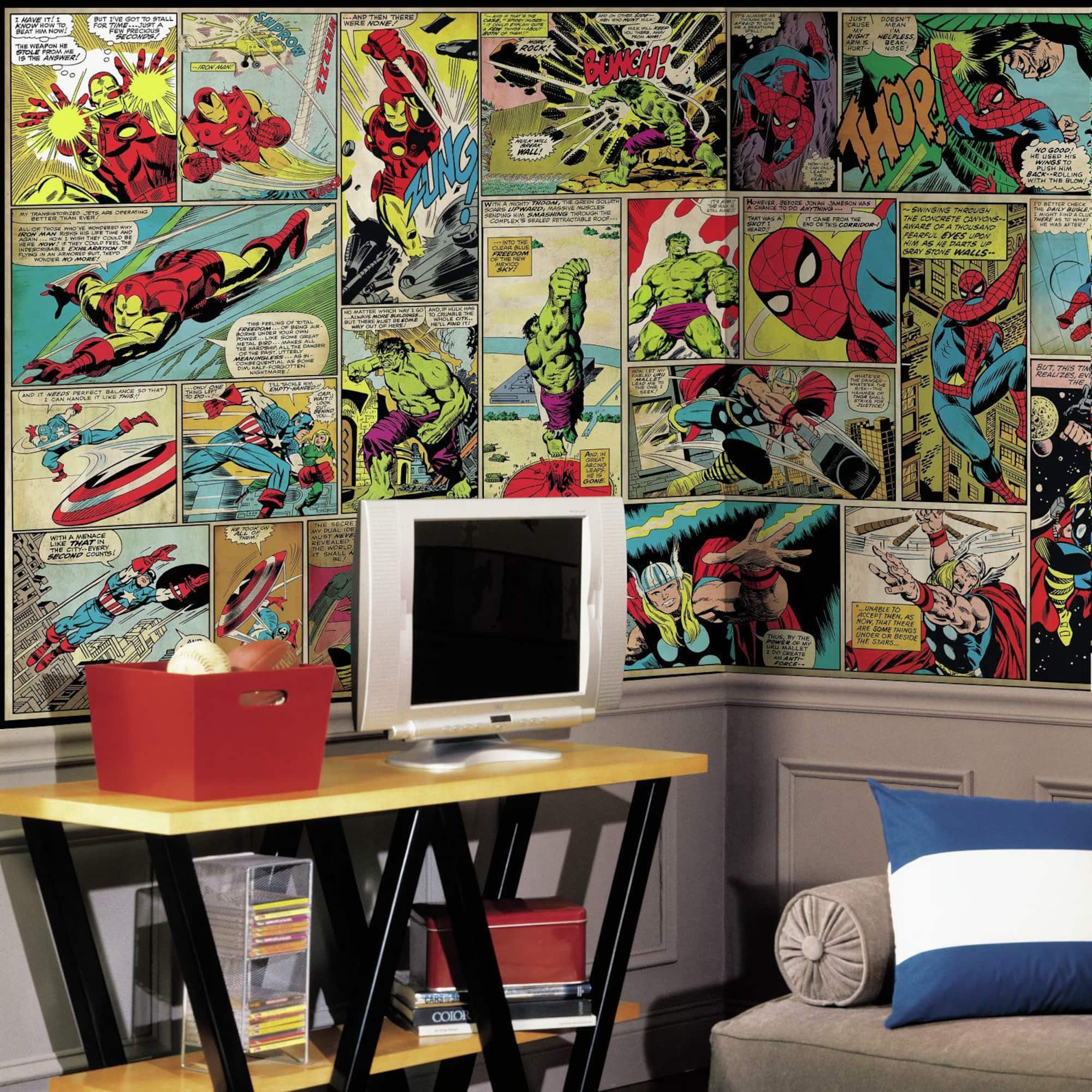 RoomMates Marvel Classic Comic Panel Spray & Stick Wall Mural